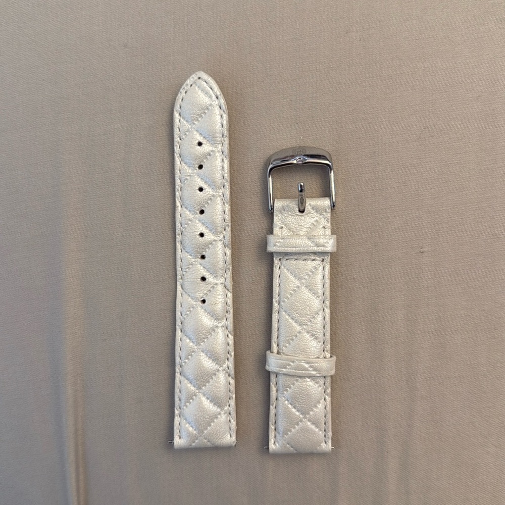 Quilted leather Michele watchband